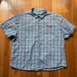 Mens Cedarwood State Size XL Pastel Plaid Short Sleeved Shirt Spring Summer